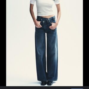 Zara TRF wide leg cross over jeans (6)